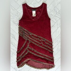 Elizabeth and James Red Plum Beaded Dress NWT - Size M